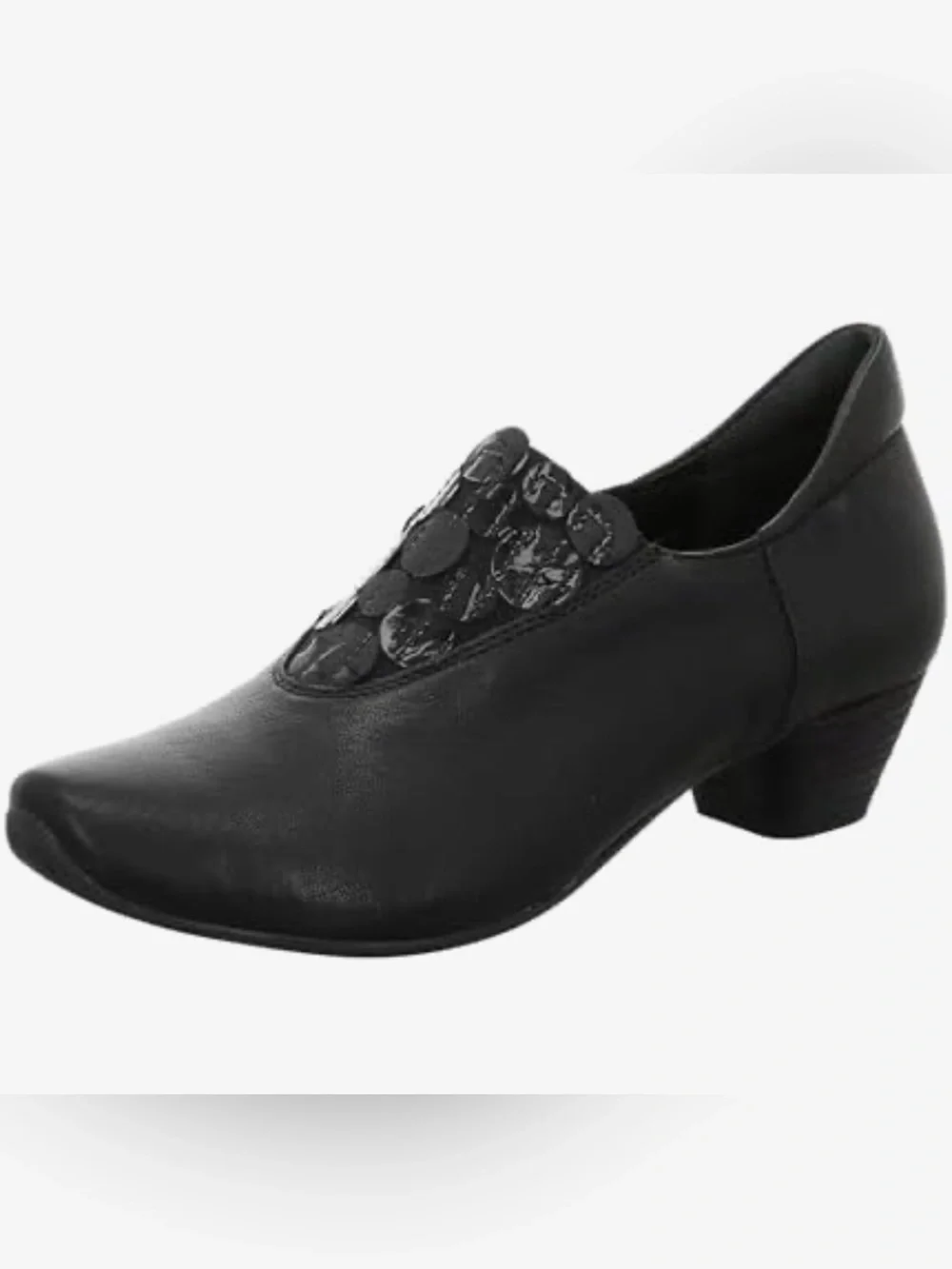 Think! Aida Black Leather Pumps Women’s Size 5.5 Comfort Shoes Handcrafted